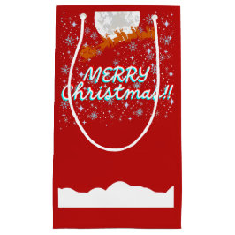 Feliz Navidad con bolsas de regalo de Santa Claus