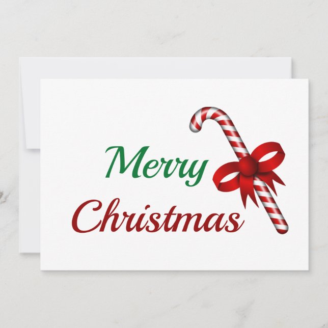 Feliz Navidad con Candy Cane Holiday Card (Anverso)