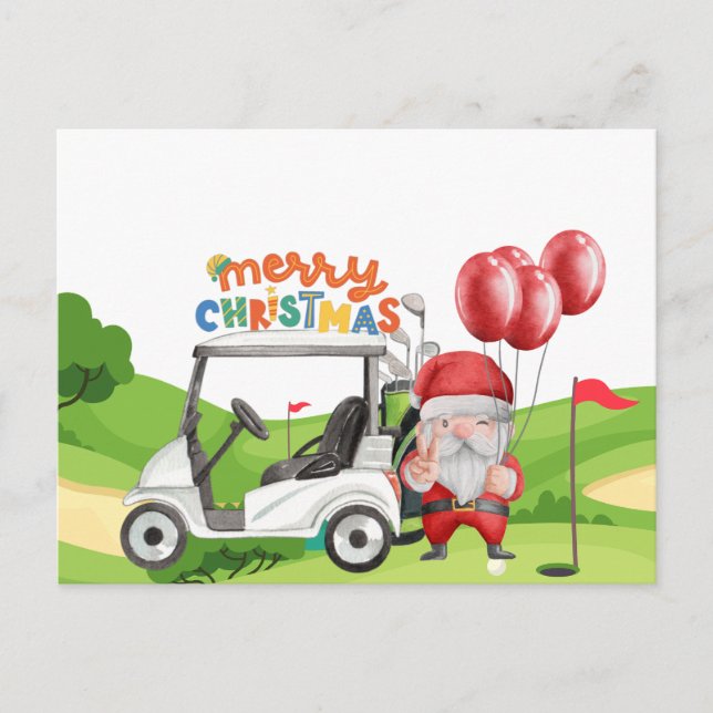 Feliz Navidad con carrito de bolsos de golf para g (Anverso)