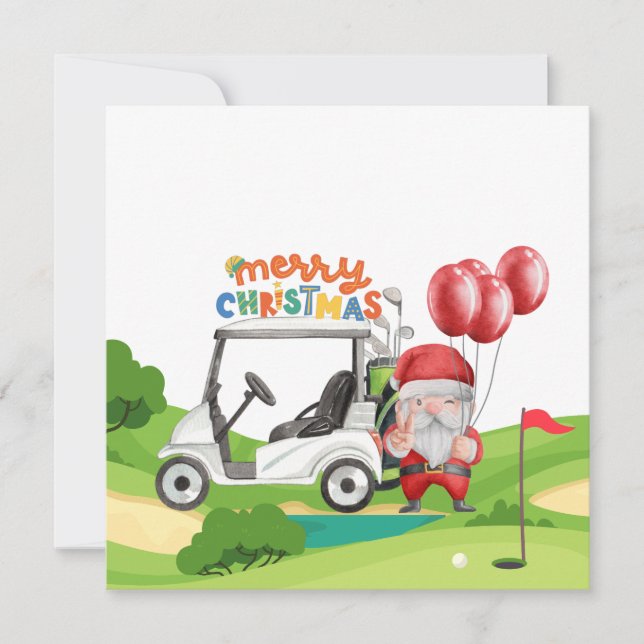 Feliz Navidad con carrito de bolsos de golf para g (Anverso)