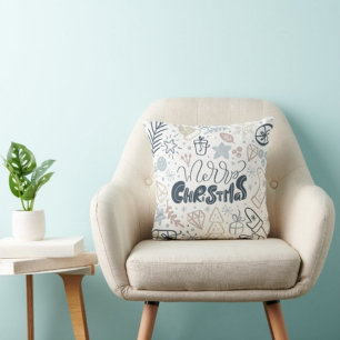 Feliz Navidad con Cojín decorativo de estrellas