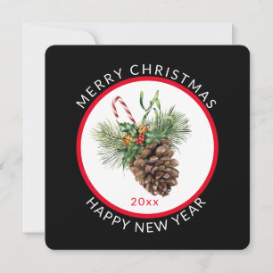 Feliz Navidad con Cono de Pino de Navidad