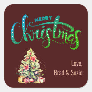 Feliz Navidad con etiqueta Pegatina personalizada