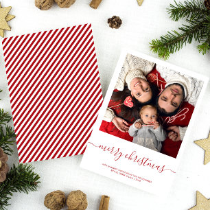 Feliz Navidad con Foto Personalizada Letra Roja Mi