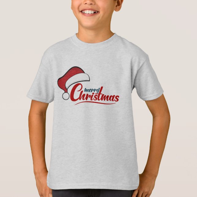 Feliz Navidad con la camiseta de Santa Hat (Anverso)