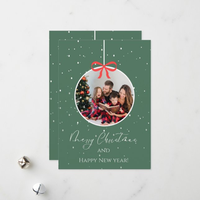 Feliz Navidad con la tarjeta de Navidad de la fami (Anverso/Reverso In Situ)