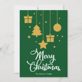 Feliz Navidad con la tarjeta de Navidades verdes