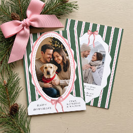 Feliz Navidad con lazo rosa para perro
