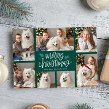 Feliz Navidad con letras a mano verde 7 fotos