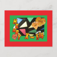 Feliz Navidad con manto de vidrio con hojas postal