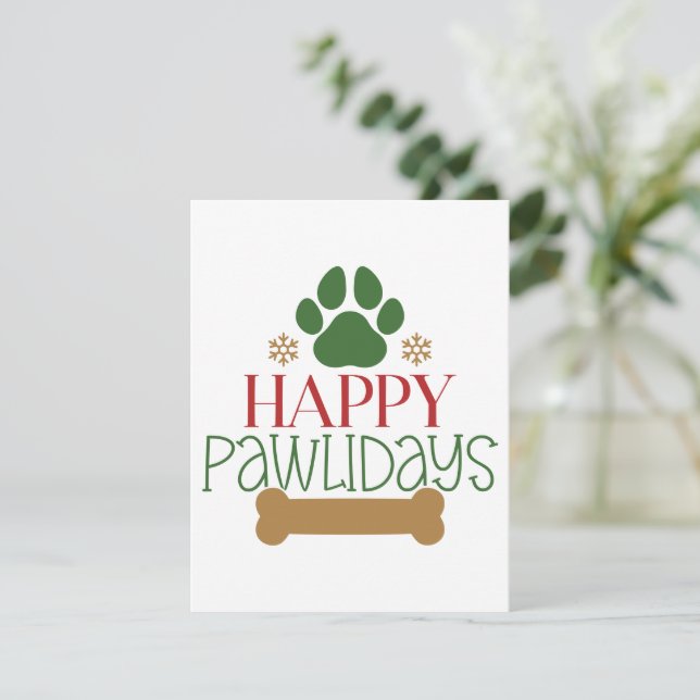 Feliz Navidad con Patas Tarjeta de Navidad (Anverso de pie)