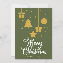 Feliz Navidad con regalos de color verde oliva osc