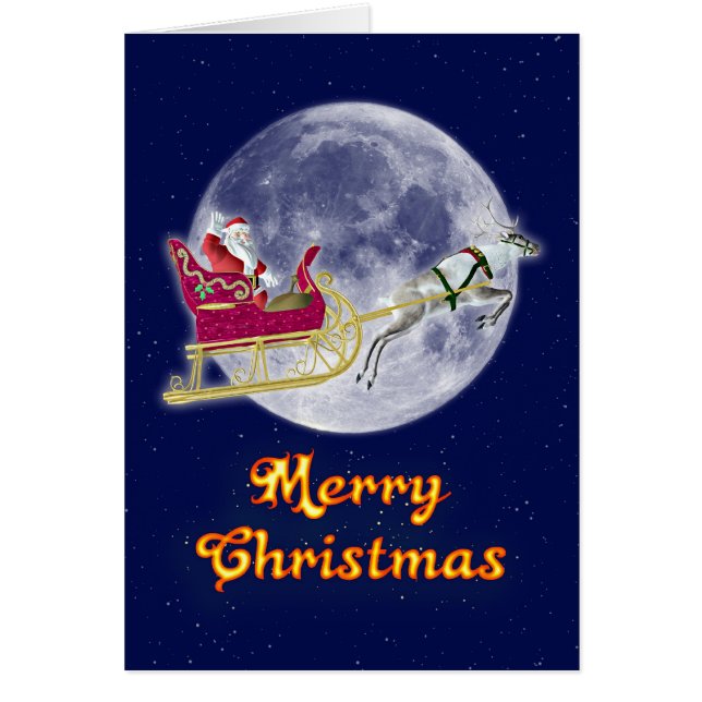 Feliz Navidad con Santa en el trineo (Frente)