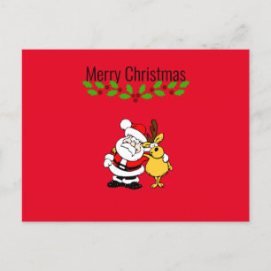 Feliz Navidad con Santa y postal de renos