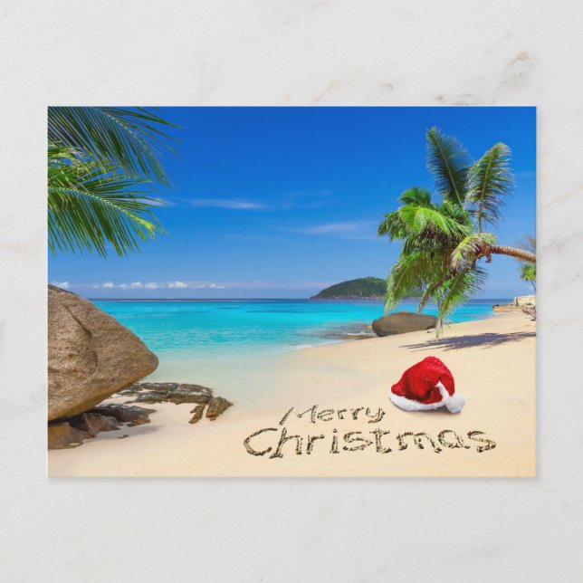 Feliz Navidad Con Sombrero De Papá Noel En Los Tró (Anverso)