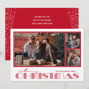 Feliz Navidad con varias fotos rojas