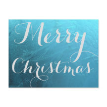 Feliz Navidad Congelada Tipografía Azul helada