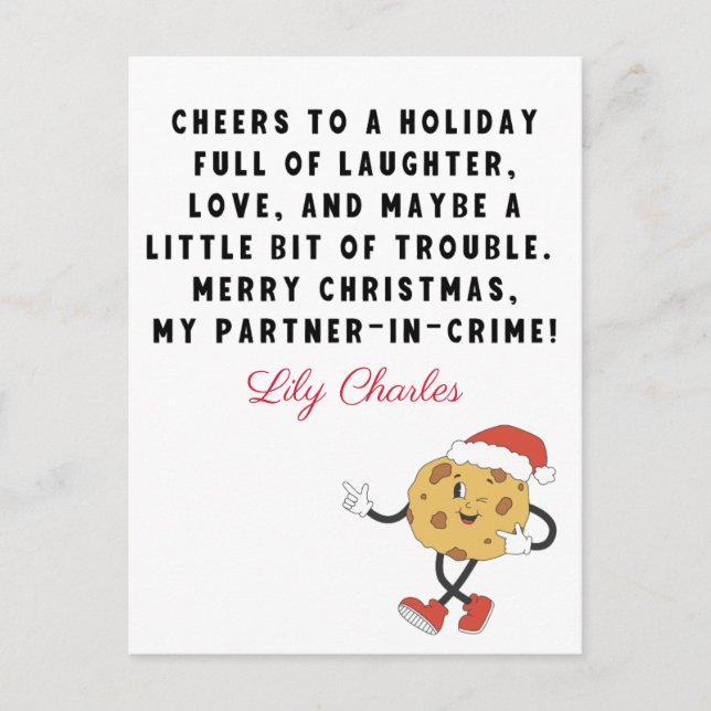 Feliz Navidad Cookies Graciosas Citas Para Amigos (Anverso)