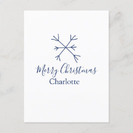 Feliz Navidad copos de nieve azules agregar nombre