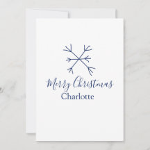 Feliz Navidad copos de nieve azules agregar nombre