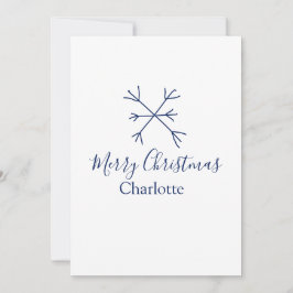 Feliz Navidad copos de nieve azules agregar nombre