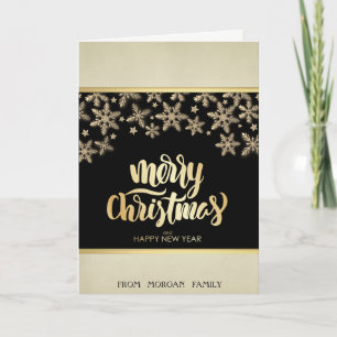 Feliz Navidad, copos de nieve dorados Navidad