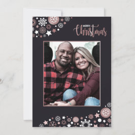 Feliz Navidad copos de nieve rosados