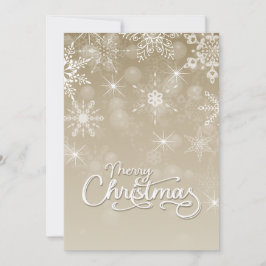 Feliz Navidad Copos de nieve Saludo beige blanco