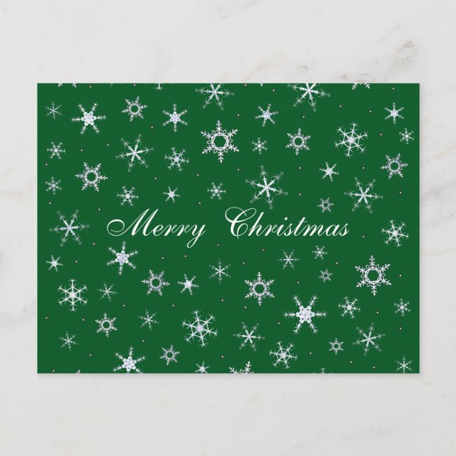 Feliz Navidad Copos de nieve verdes (Anverso)