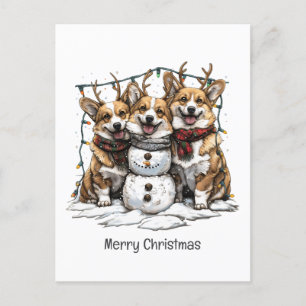 Feliz Navidad Corgi Perros Snowman