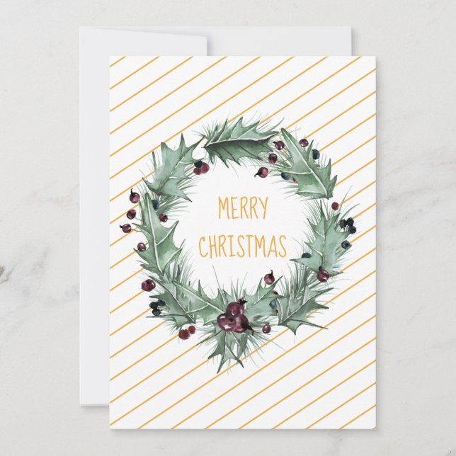 Feliz Navidad Corona Verde Franja Amarilla  (Anverso)