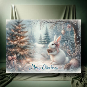 Feliz Navidad Cosy Bunny Woodland Decoupage