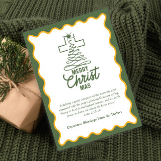 Feliz Navidad Cruz Árbol Bendiciones