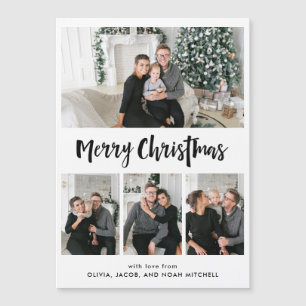 Feliz Navidad Cuadrícula multifotografía en blan