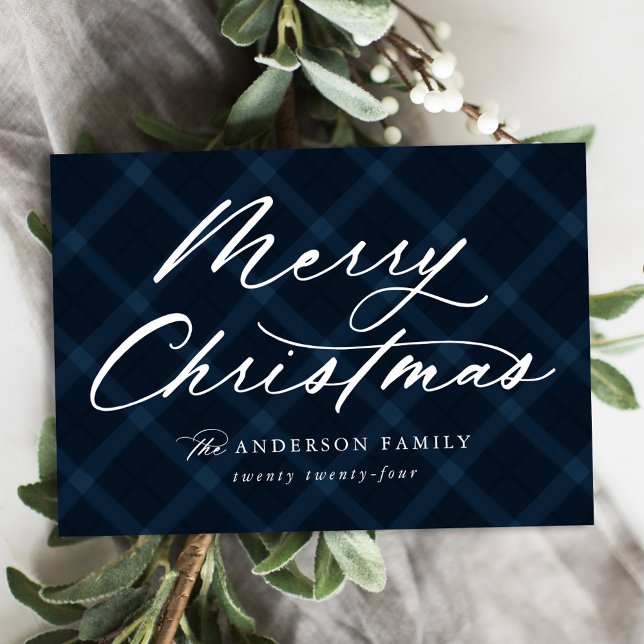 Feliz Navidad Cuadrícula Naval Cepillada Tarjeta d (Subido por el creador)