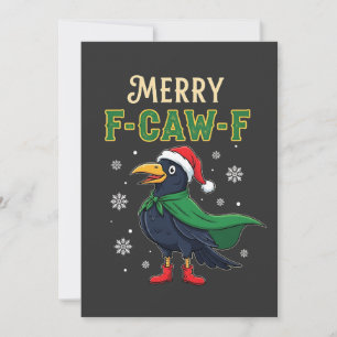 Feliz Navidad Cuervo Gracioso Santa 
