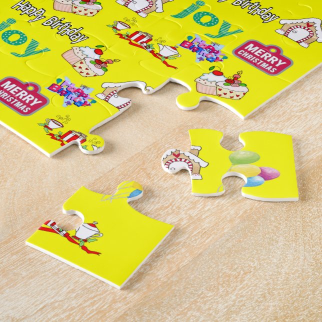 Feliz Navidad cumpleaños rompecabezas (Lado)