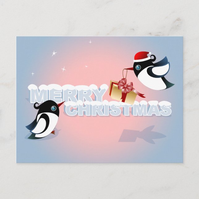 Feliz Navidad - Cute Birds Regalo navideño (Anverso)