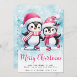 Feliz Navidad Cute Pingüino Patinadores De Hielo R