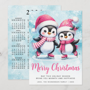 Feliz Navidad Cute Pingüino Patinadores De Hielo R
