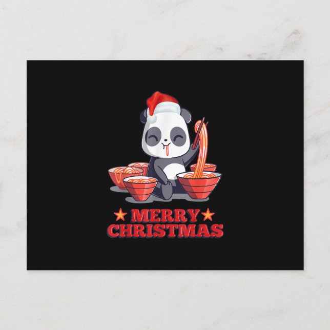 Feliz Navidad Cute Ramen Panda Fideos Japoneses (Anverso)