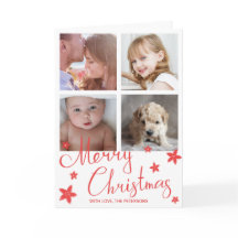 Feliz Navidad Cute Red Chalk Collage de fotos