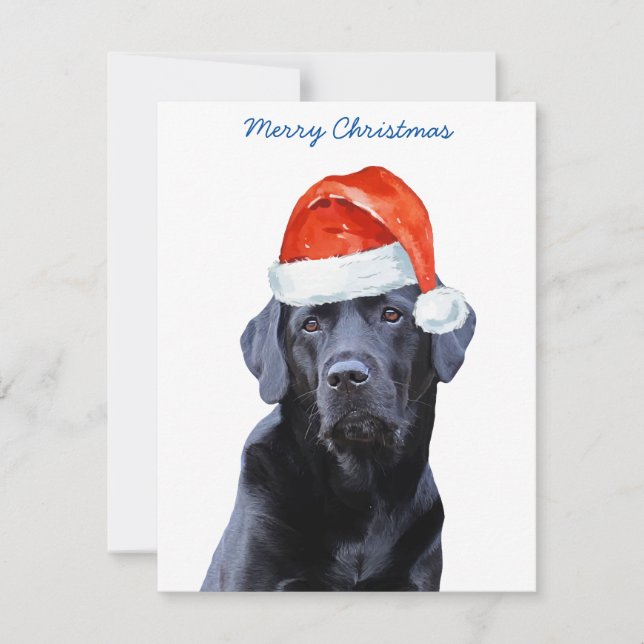 Feliz Navidad Cute Santa Dog Negro Labrador (Anverso)