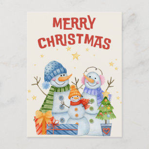 Feliz Navidad Cute Snowmen