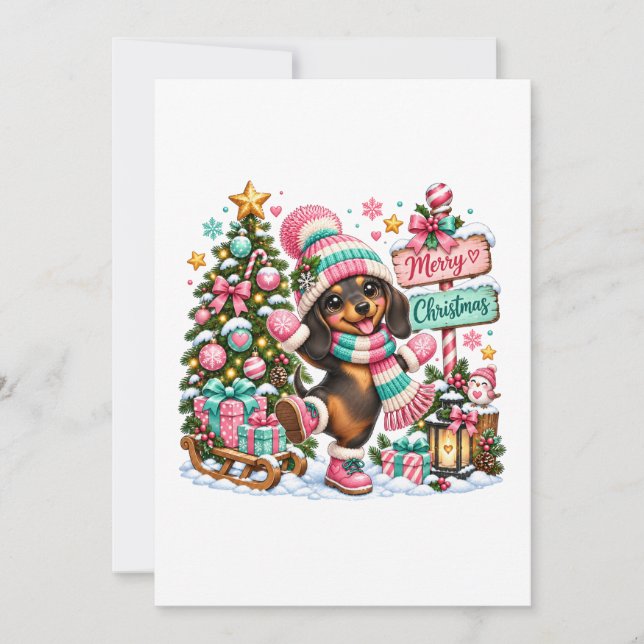 Feliz Navidad Dachshund (Anverso)