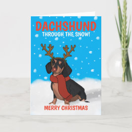 Feliz Navidad Dachshund Dog Rudolph