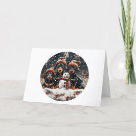 Feliz Navidad Dachshund Perros Snowman