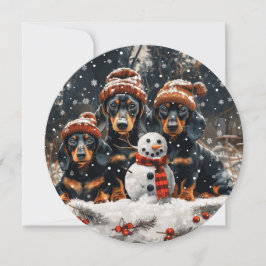 Feliz Navidad Dachshund Perros Snowman