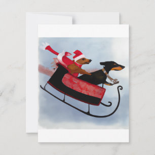 Feliz Navidad Dachshund Sleigh Card