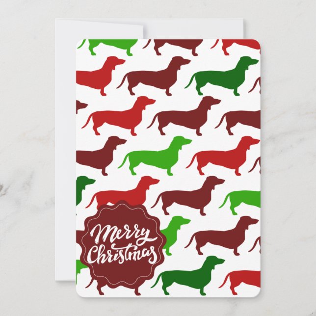 Feliz Navidad Dachshund Wiener Dog Pattern (Anverso)